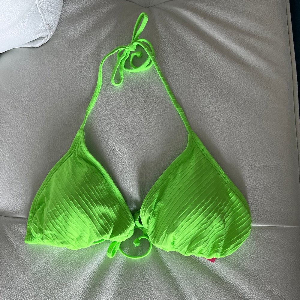 NWT Target Xhilaration string bikini top neon green Sz XL Swim